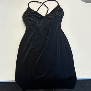 Elegant Black Spaghetti Strap Dress